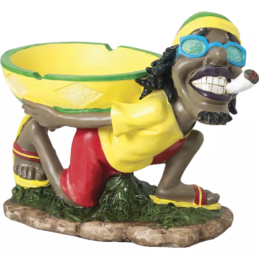 17" Smokin' Jamaican Man w/Grass Bowl Ashtray