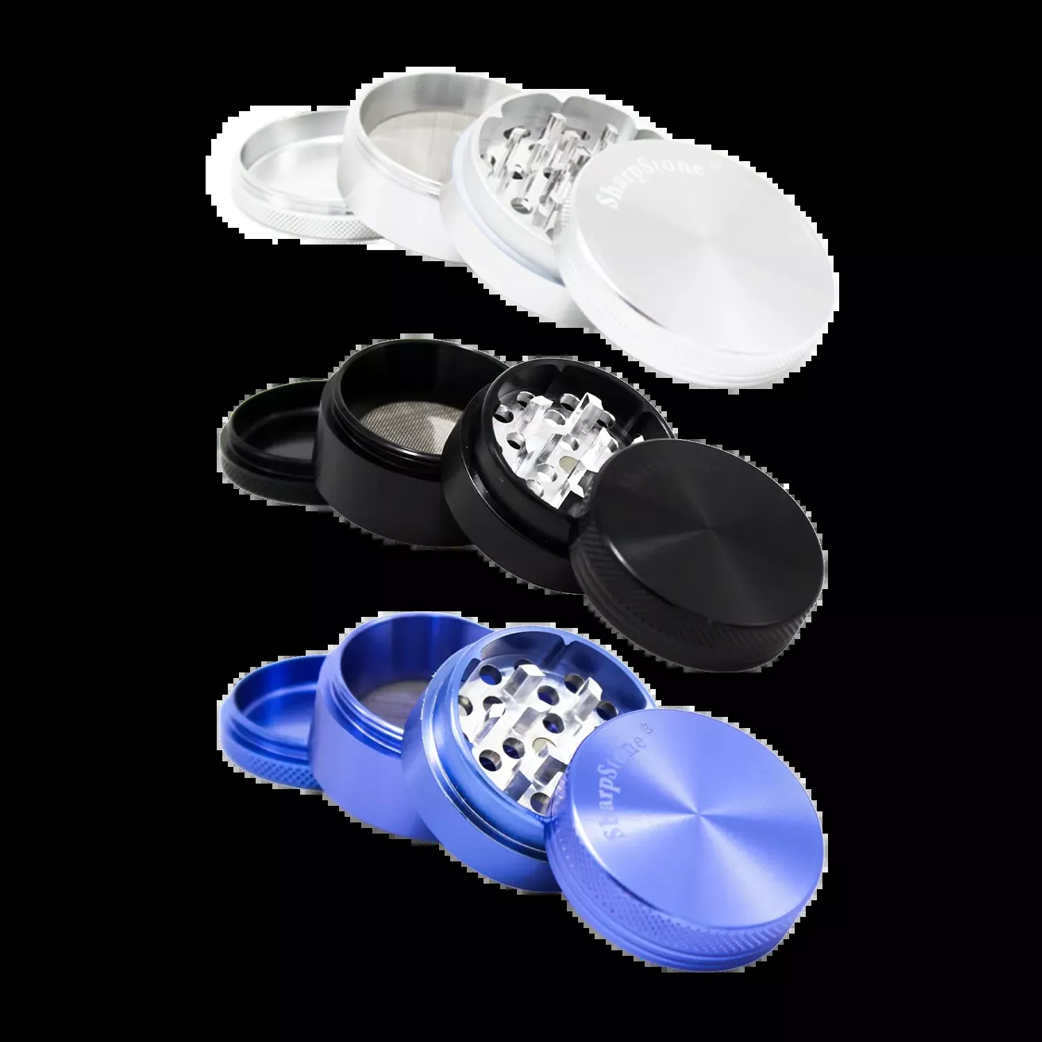 Sharp Stone Large Metal 4pc Grinders 3"