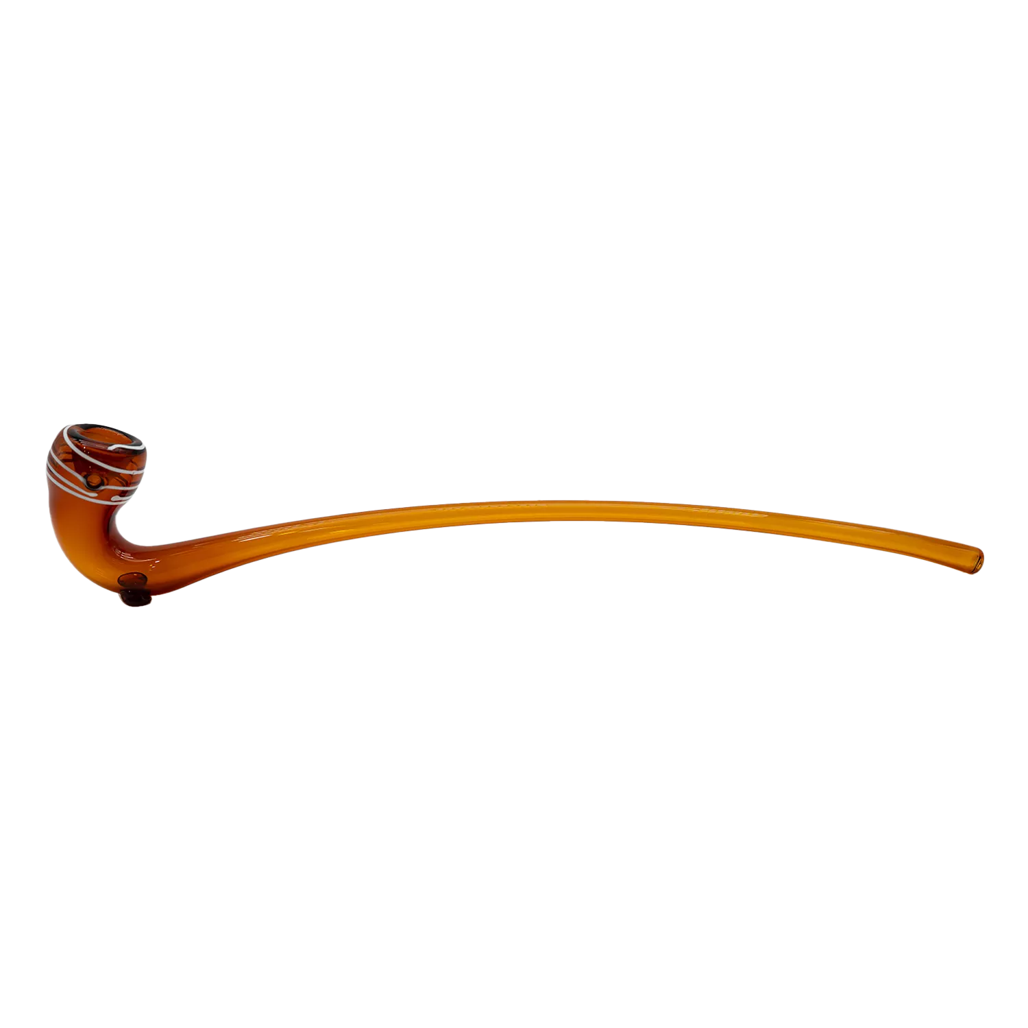 Wizard Long Stem Glass Hand Pipe - Amber