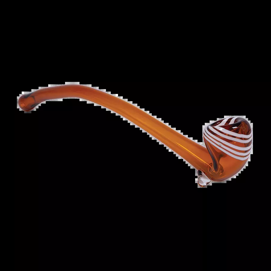 Wizard Medium Stem Glass Hand Pipe Amber